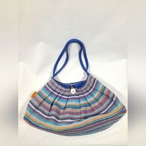 Hamro fair-trade hand loomed knit bohemian bag with matching clutch